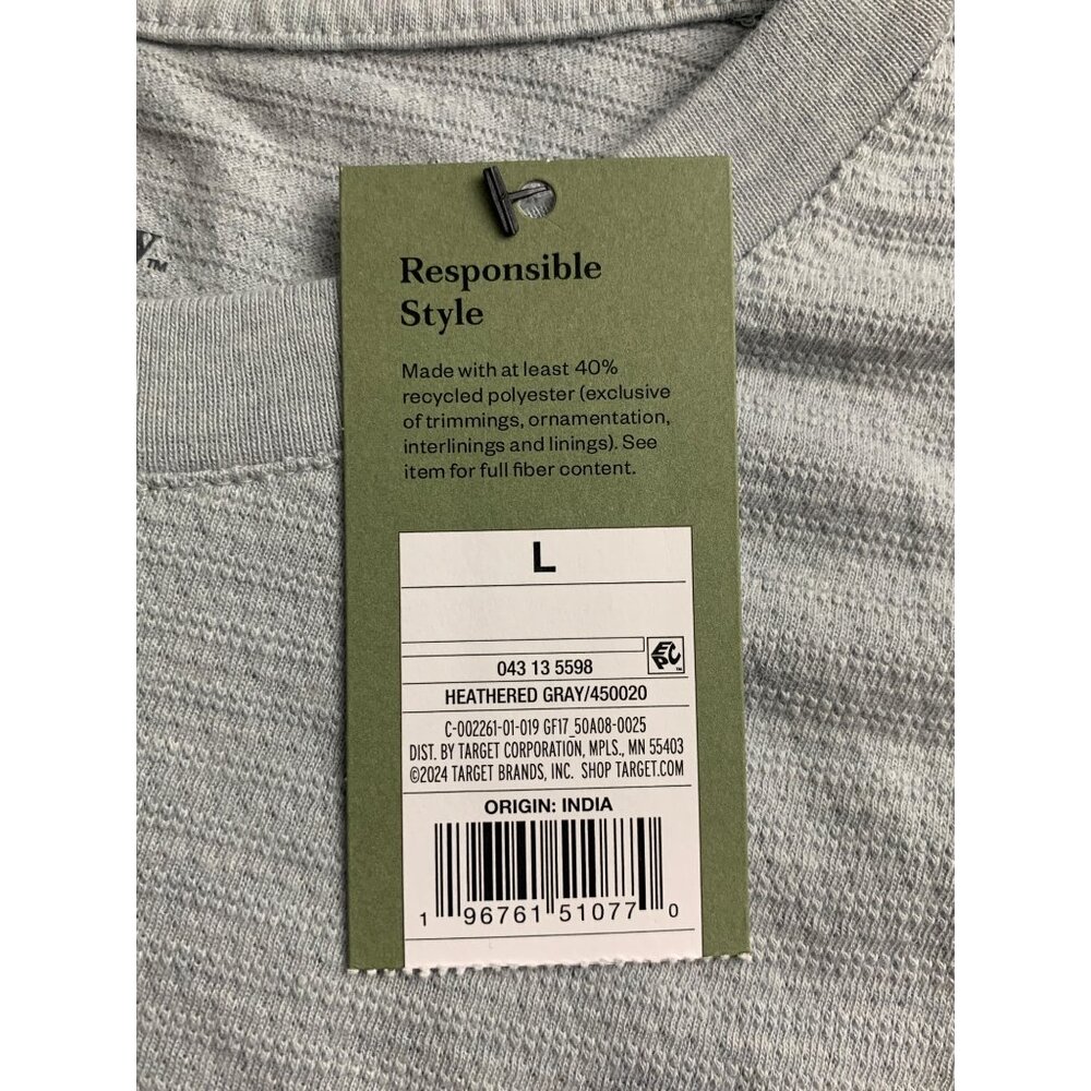 Goodfellow & Co Mens Gray Crewneck Short Sleeve Casual T-Shirt Size Large - Picture 9 of 10